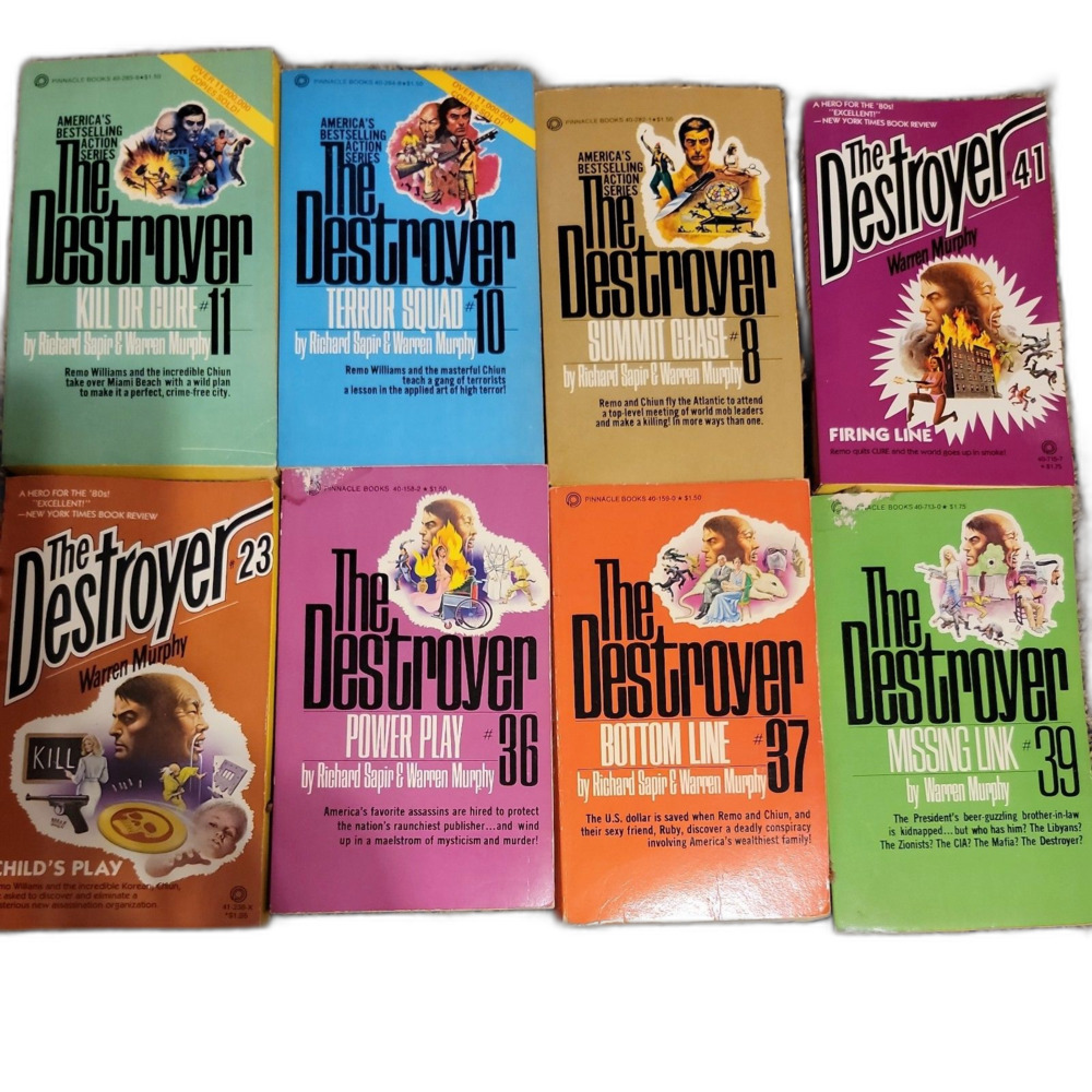 The Destroyer By Richard Sapir & Warren Murphy Lot Of 8 PBs Pinnacle Books 1980